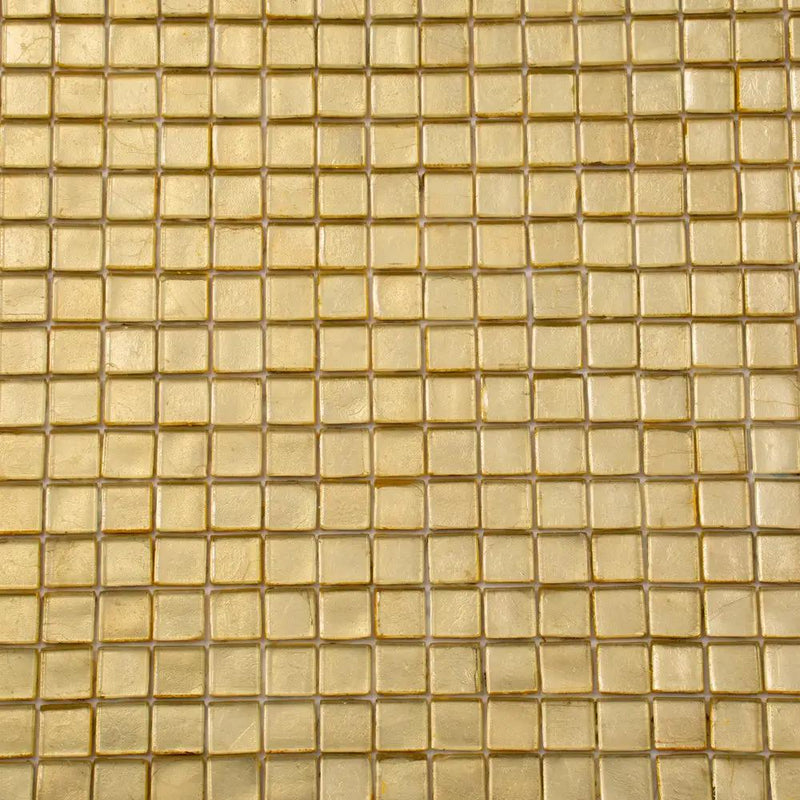 Satin Sheen Gold 12x12 Glossy Uniform Square Glass Mosaic Tile (20 pack, 18.69 sq ft/case) by Apollo Tile