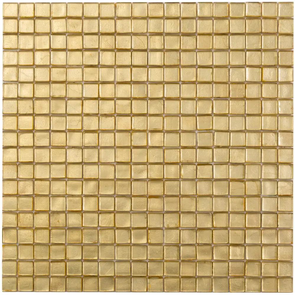 Satin Sheen Gold 12x12 Glossy Uniform Square Glass Mosaic Tile (20 pack, 18.69 sq ft/case) by Apollo Tile