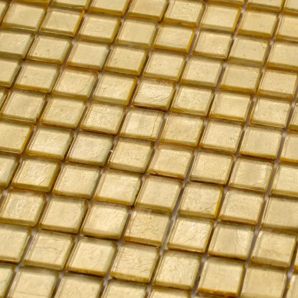 Satin Sheen Gold 12x12 Glossy Uniform Square Glass Mosaic Tile (20 pack, 18.69 sq ft/case) by Apollo Tile