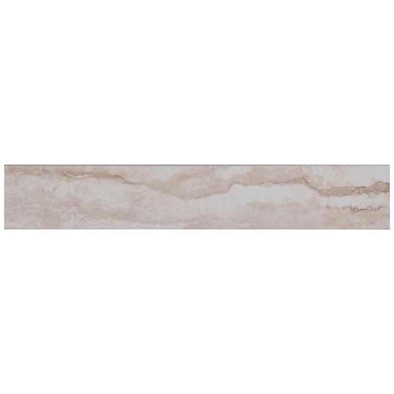 Bernini Camo Matte Bullnose Travertine Look Porcelain Moldings 3x18 close up