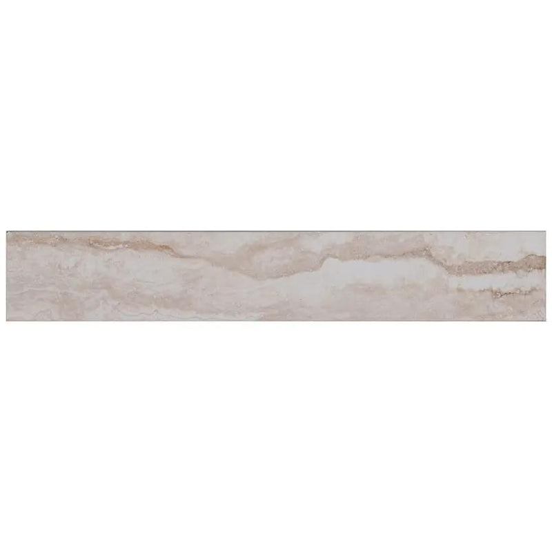 Bernini Carbone Matte Bullnose Travertine Look Porcelain Moldings 3x18 close up