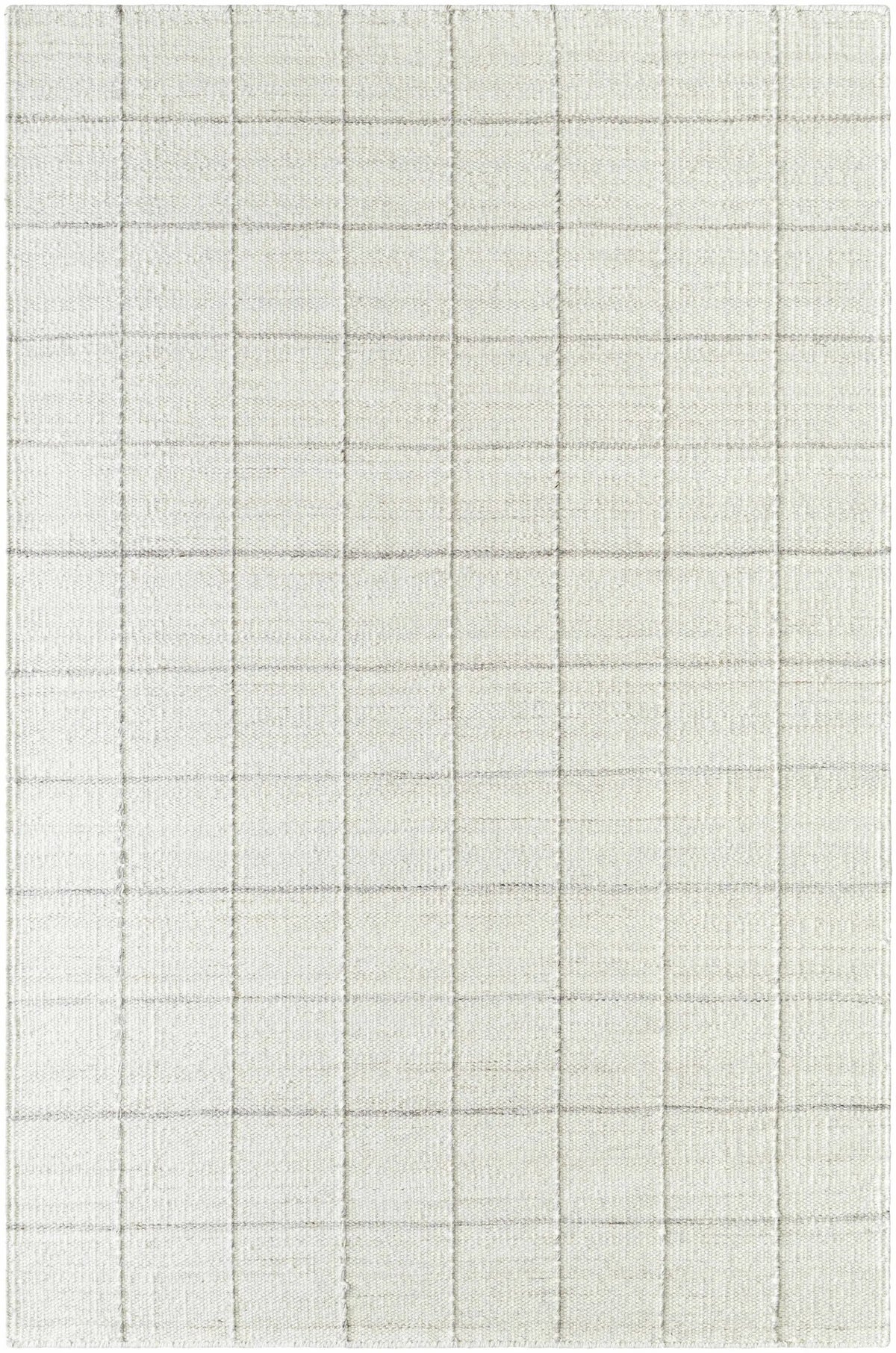 Nissa Cream Checkered Wool Rug