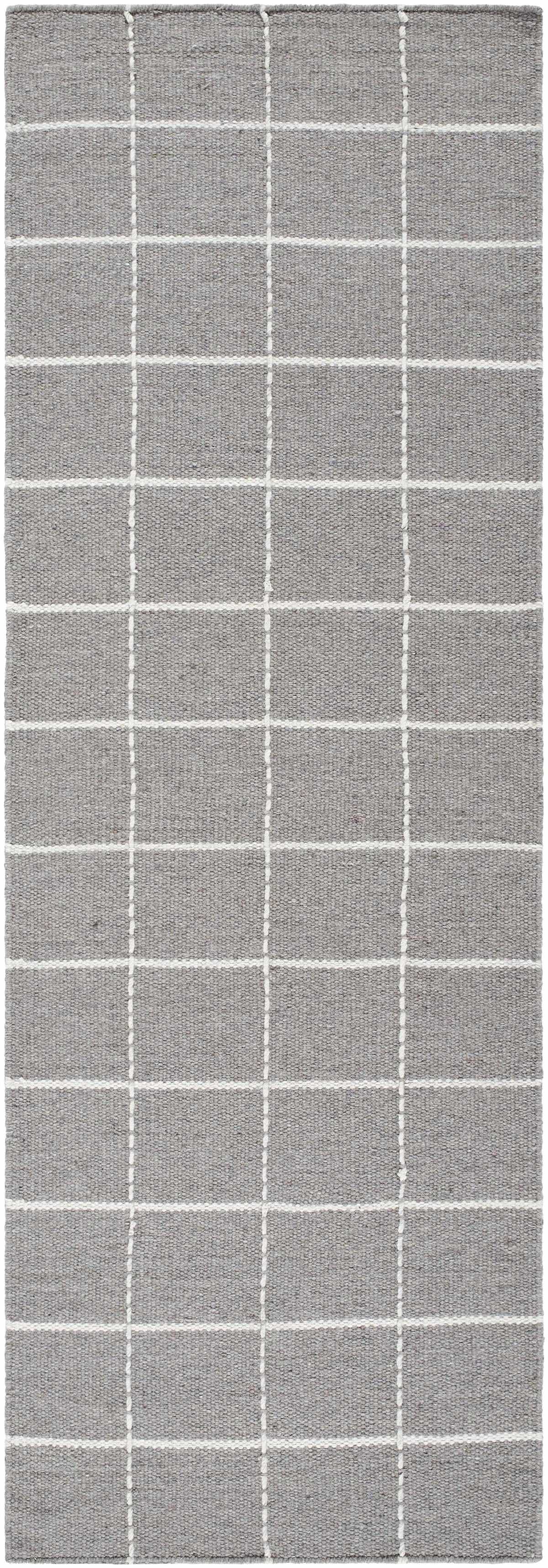 Nissa Gray Checkered Wool Rug, photo 7 of 9