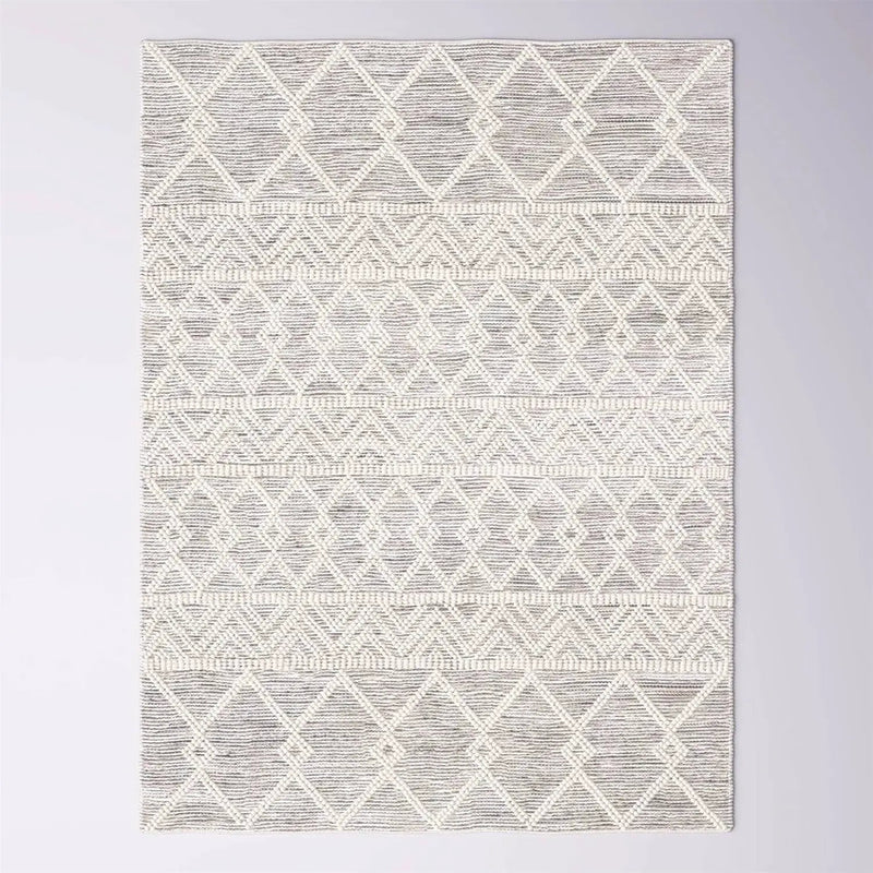 9-ft. x 12-ft. Hand Woven Wool Blend Grey Beige Ivory Persian Style Area Rug by HomePacific
