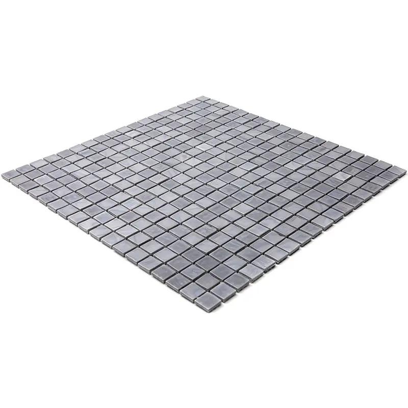 Metal Gray 12x12 Glossy Uniform Square Glass Mosaic Tile (20 pack, 18.69 sq ft/case) by Apollo Tile