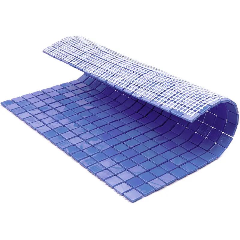 Neon Blue 12x12 Glossy Uniform Square Glass Mosaic Tile (20 pack, 18.69 sq ft/case) by Apollo Tile