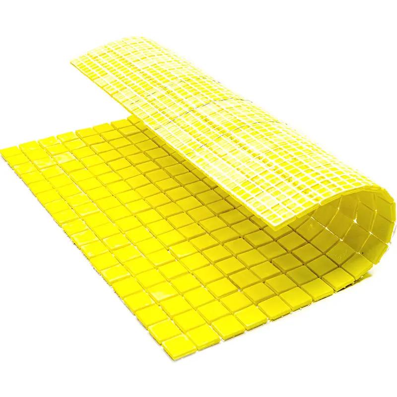 Yellow 12x12 Glossy Uniform Square Glass Mosaic Tile (20 pack, 18.69 sq ft/case) by Apollo Tile
