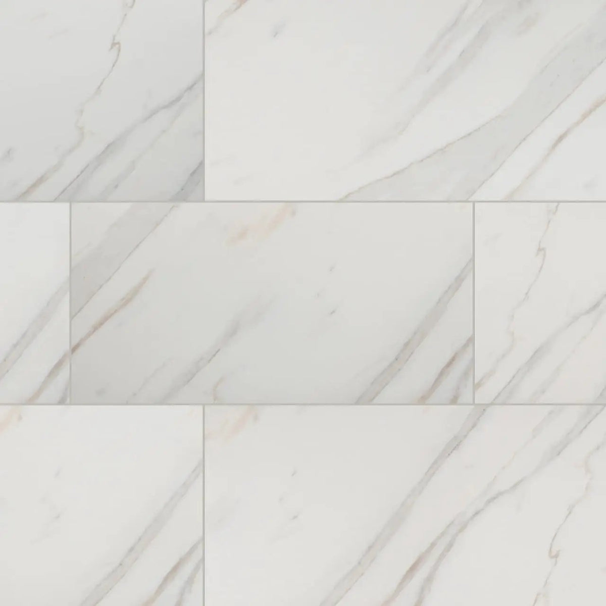 Pietra Calacatta Matte Marble Look Porcelain Tiles 12x24 by MSI Surfaces
