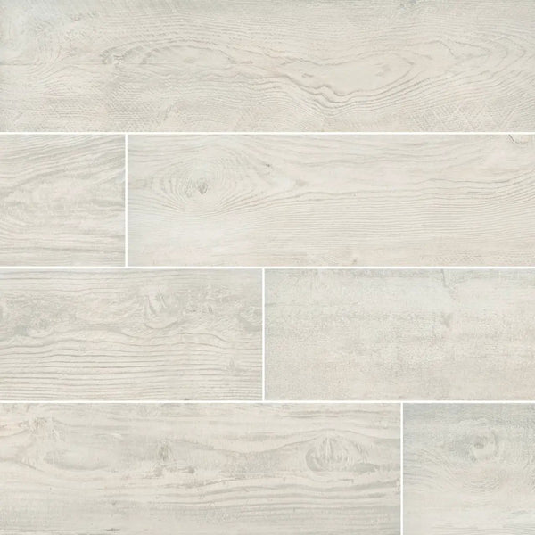 Caldera Blanca Matte Wood Look Porcelain Tiles 8x47