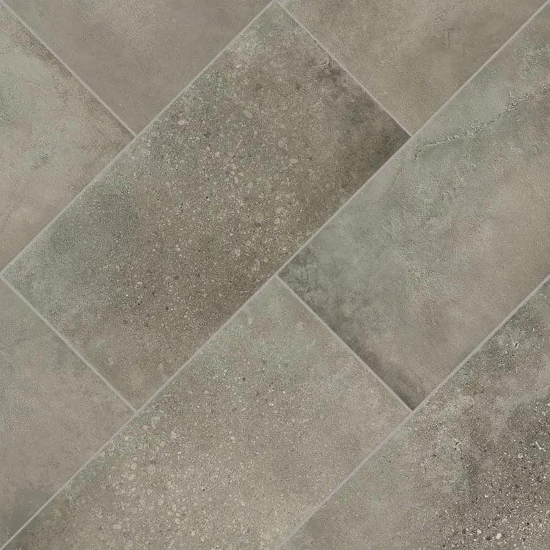Traktion Calypso Graphite Matte Porcelain Tiles 12x24 angled view