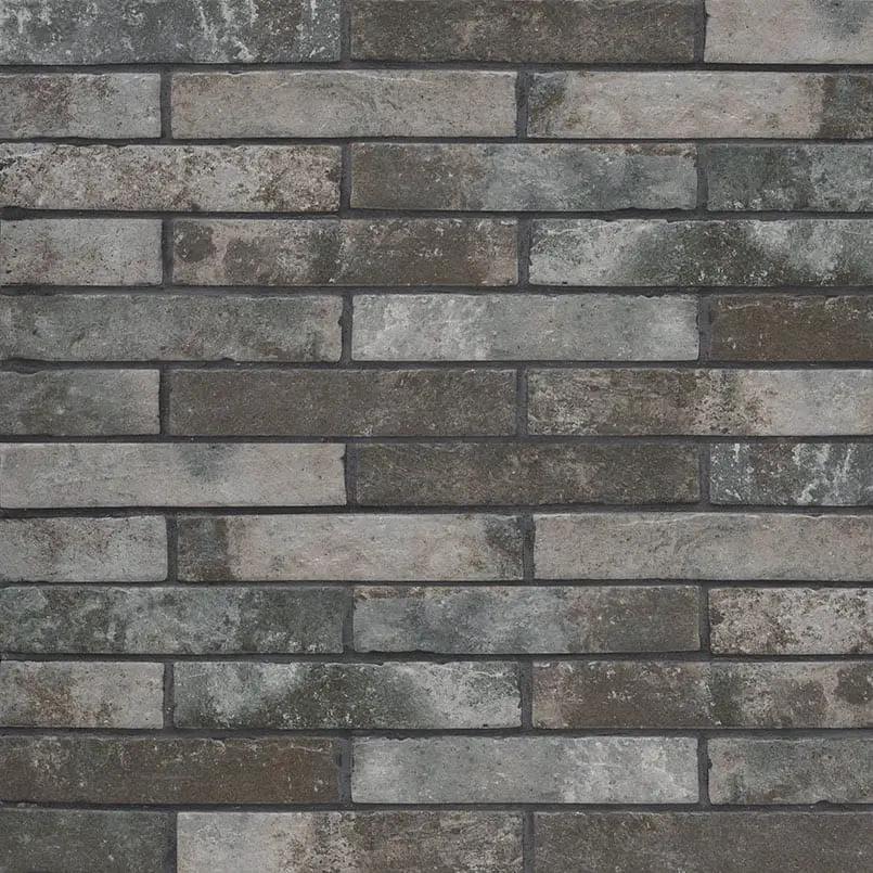 Brickstone Charcoal Brick 2x10 Matte Porcelain Tiles by MSI Surfaces