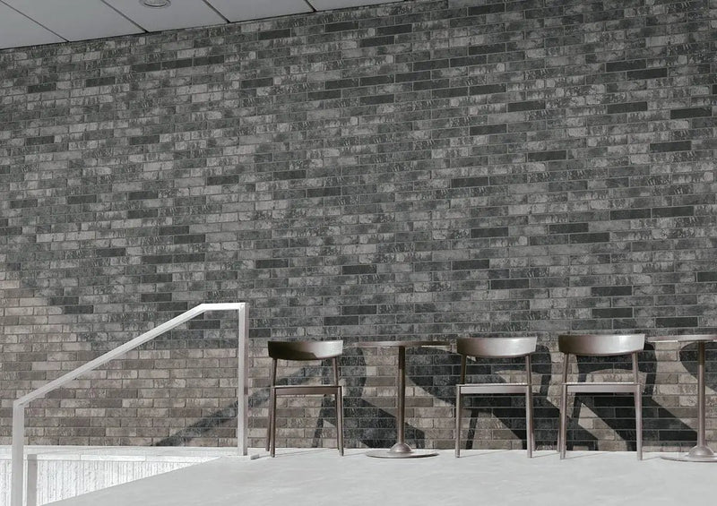 Brickstone Charcoal Brick 2x10 Matte Porcelain Tiles by MSI Surfaces