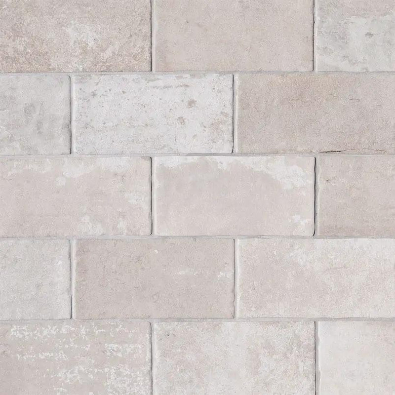 Brickstone Ivory Porcelain Tile 2x10 Matte Brick Mosaics 5x10 by MSI Surfaces