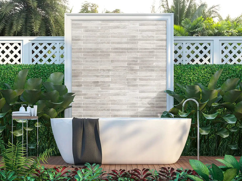 Brickstone Ivory Porcelain Tile 2x10 Matte Brick Mosaics 5x10 by MSI Surfaces