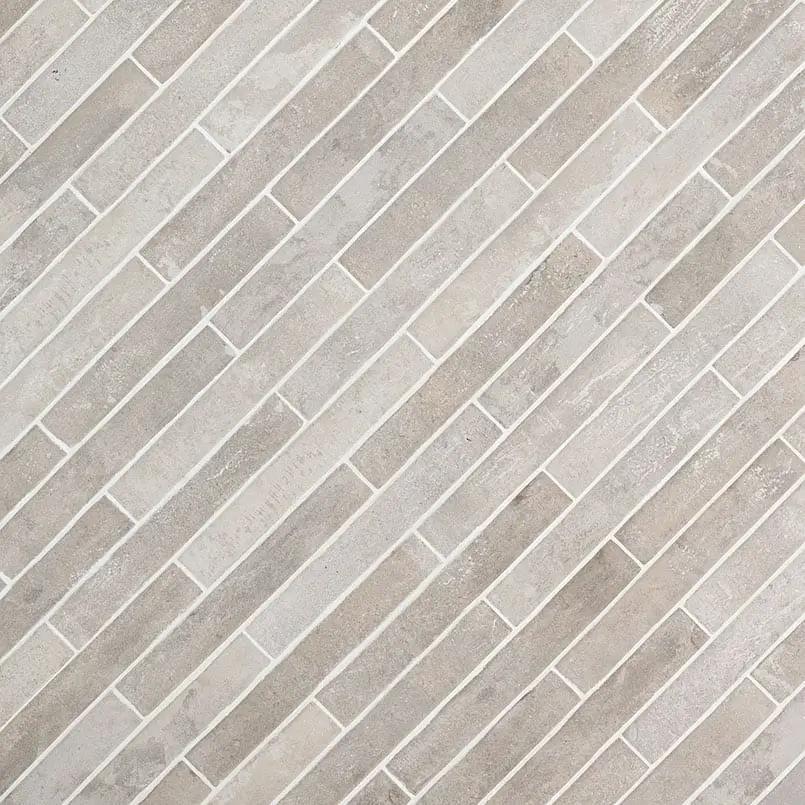 Brickstone Ivory Porcelain Tile 2x10 Matte Brick Mosaics 5x10 by MSI Surfaces