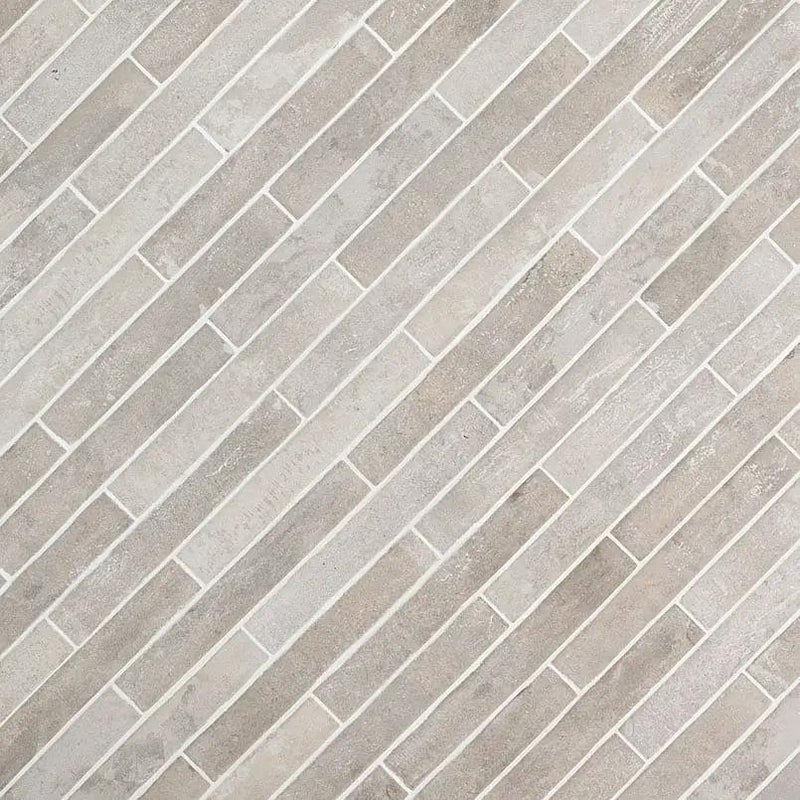 Brickstone Ivory Porcelain Tile 2x10 Matte Brick Mosaics 5x10 by MSI Surfaces