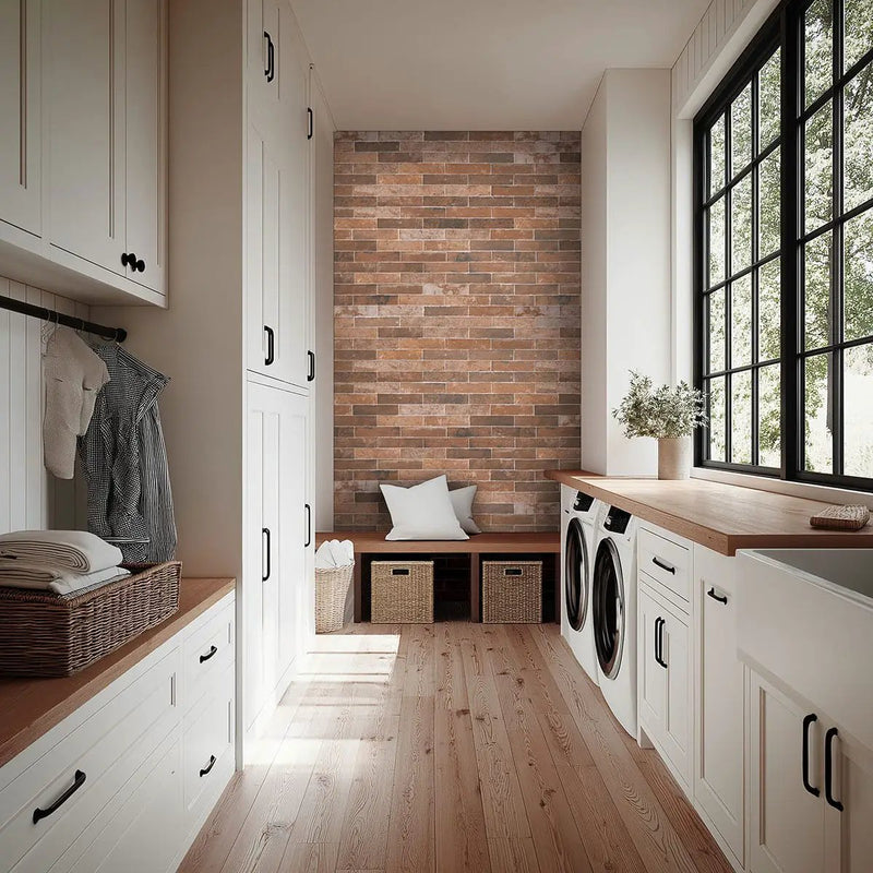 Brickstone Red Porcelain Tile 2x10 Matte Brick Mosaics by MSI Surfaces