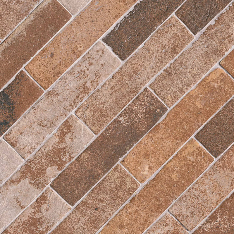 Brickstone Red Porcelain Tile 2x10 Matte Brick Mosaics by MSI Surfaces
