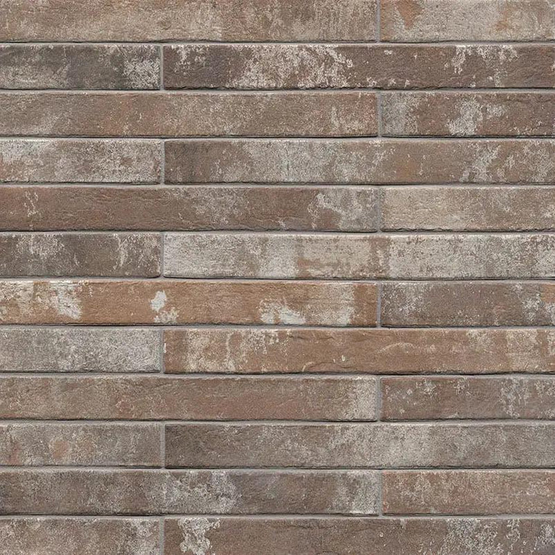 Brickstone Rustique Red 2x18 Matte Brick Porcelain Mosaics by MSI Surfaces