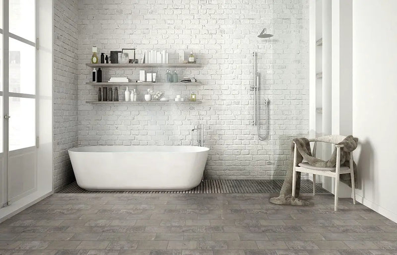 Brickstone Taupe Porcelain Tile 5x10 Matte Brick Mosaics by MSI Surfaces
