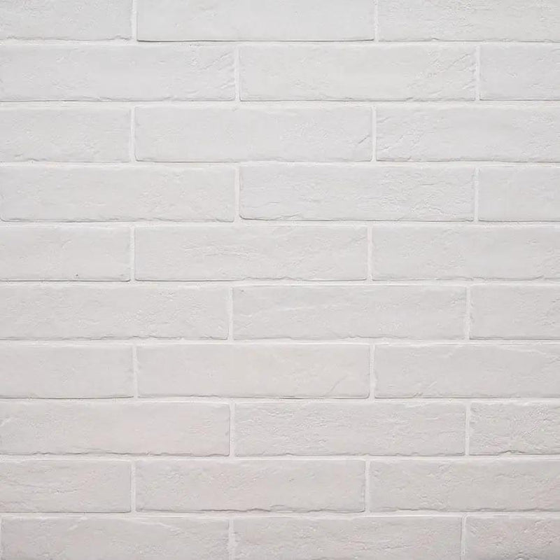 Brickstone White Porcelain Tile 2x10 Matte Brick Mosaics by MSI Surfaces