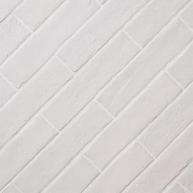 Brickstone White Porcelain Tile 2x10 Matte Brick Mosaics by MSI Surfaces