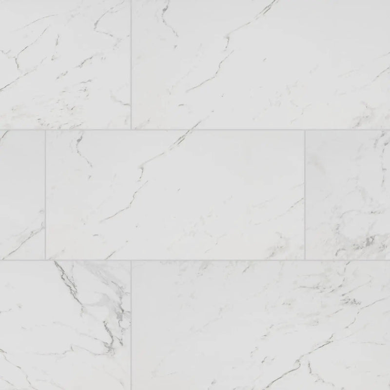 Pietra Carrara Matte Marble Look Porcelain Tiles 12x24 by MSI Surfaces