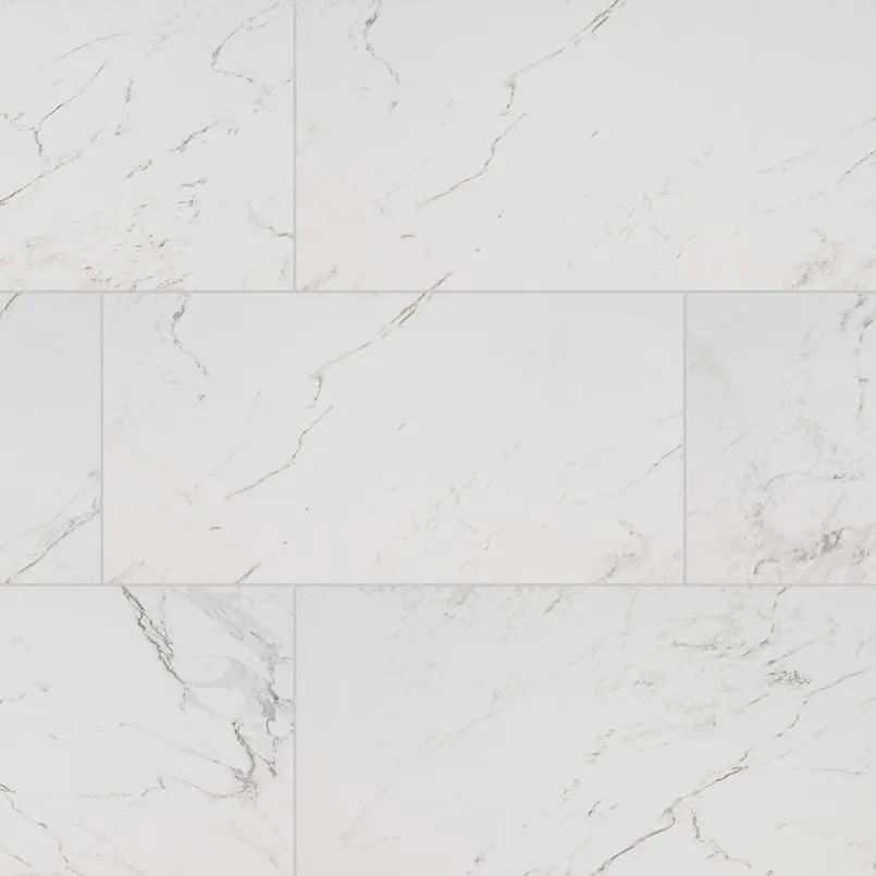 Pietra Carrara Matte Marble Look Porcelain Tiles 12x24 by MSI Surfaces