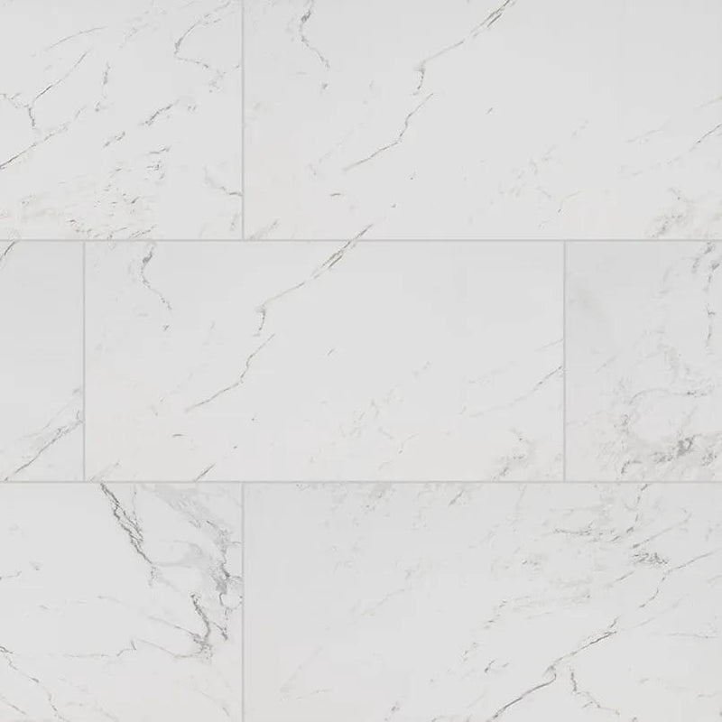 Pietra Carrara Matte Marble Look Porcelain Tiles 12x24 by MSI Surfaces