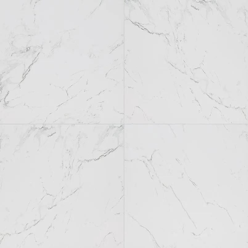Pietra Carrara Matte Marble Look Porcelain Tiles 24x24 close up