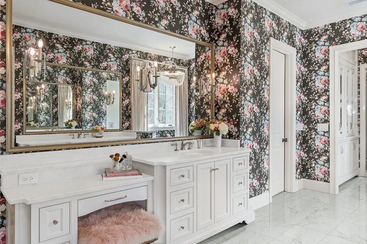 Pietra Carrara Polished Marble Look Porcelain Mosaics 2x4 in a finished room