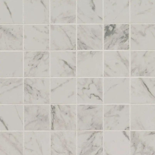Pietra Carrara Matte Marble Look Porcelain Mosaics 2x2