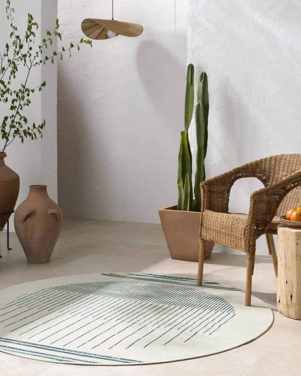 Nabil Slate Blue Outdoor Area Rug - Clearance, installed in a room 2