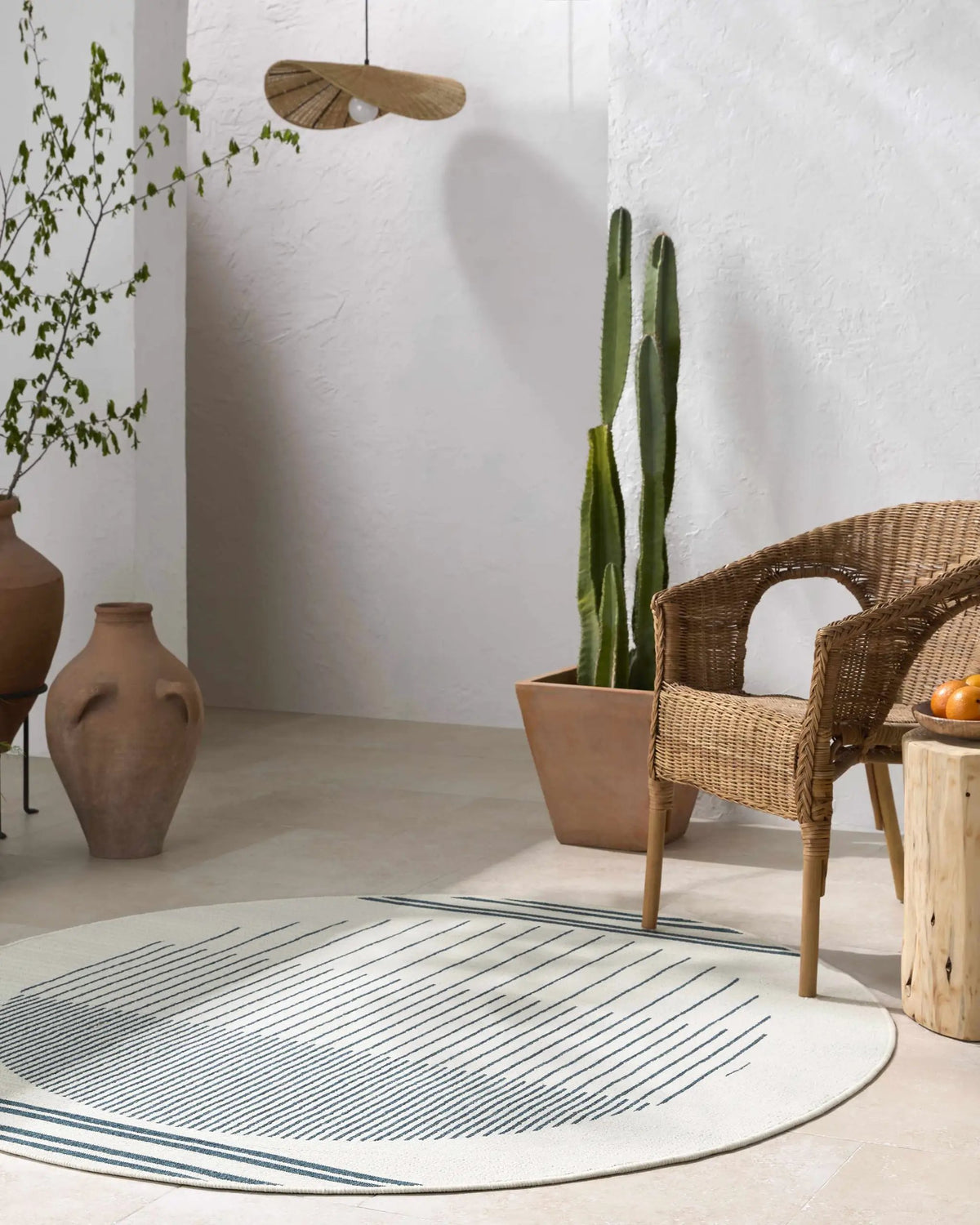 Nabil Midnight Blue Outdoor Area Rug - Clearance, installed in a room 2