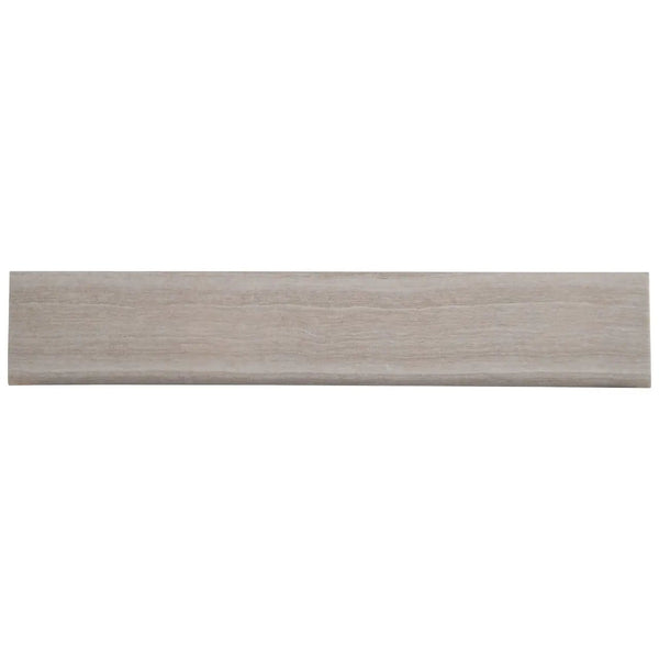 Essentials Charisma White Matte Bullnose Limestone Look Ceramic Moldings 3x18