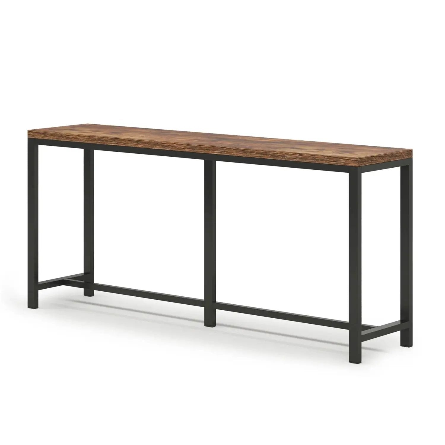 70-inch Long Narrow Hallway Sofa Table with Wood Top and Black Metal Frame by HomePacific