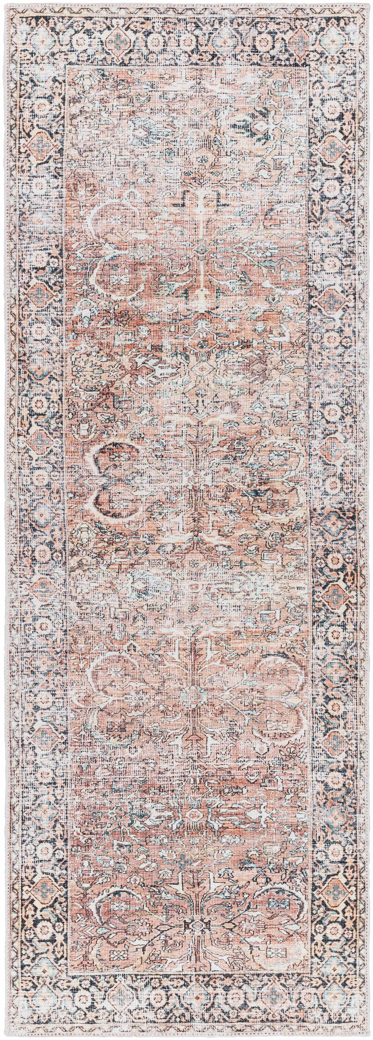 Peach Noda Vintage Washable Area Rug - Clearance, photo 10 of 12