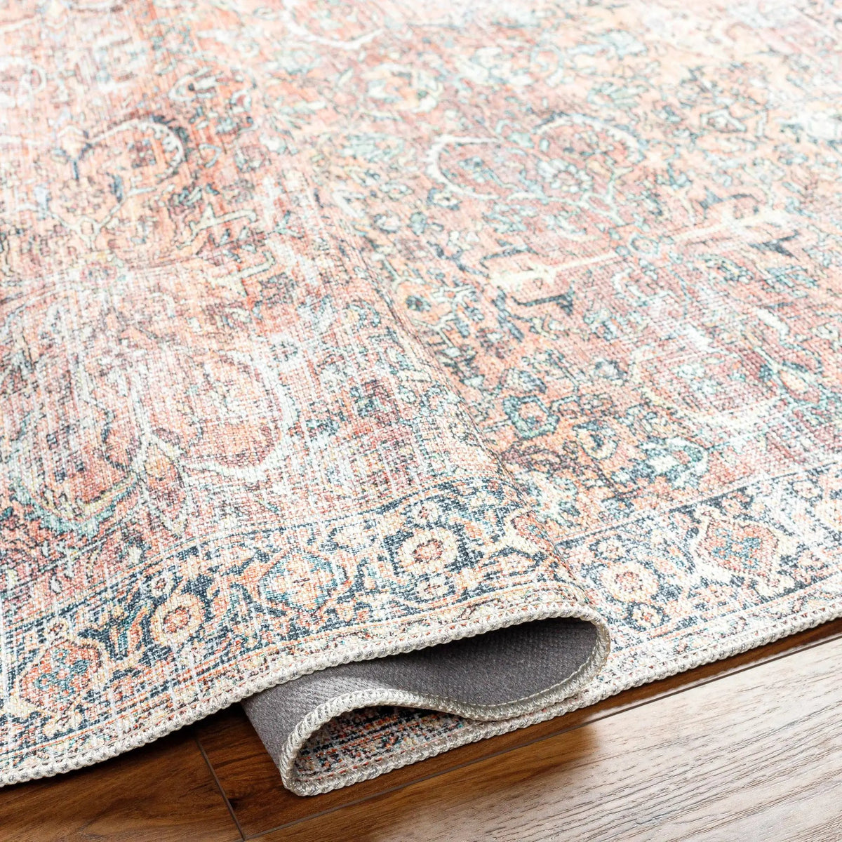 Peach Noda Vintage Washable Area Rug - Clearance, photo 4 of 12