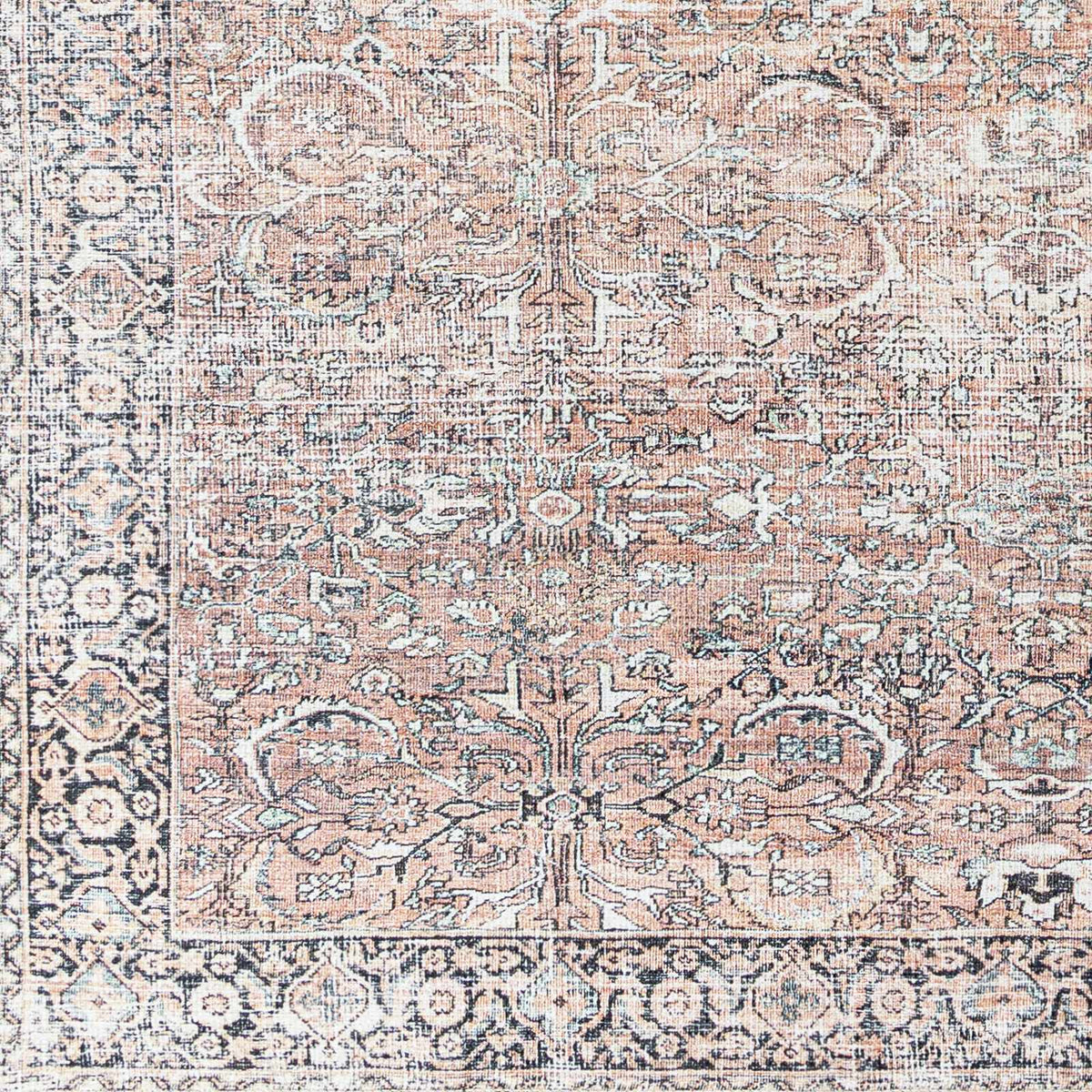 Peach Noda Vintage Washable Area Rug - Clearance, sample swatch