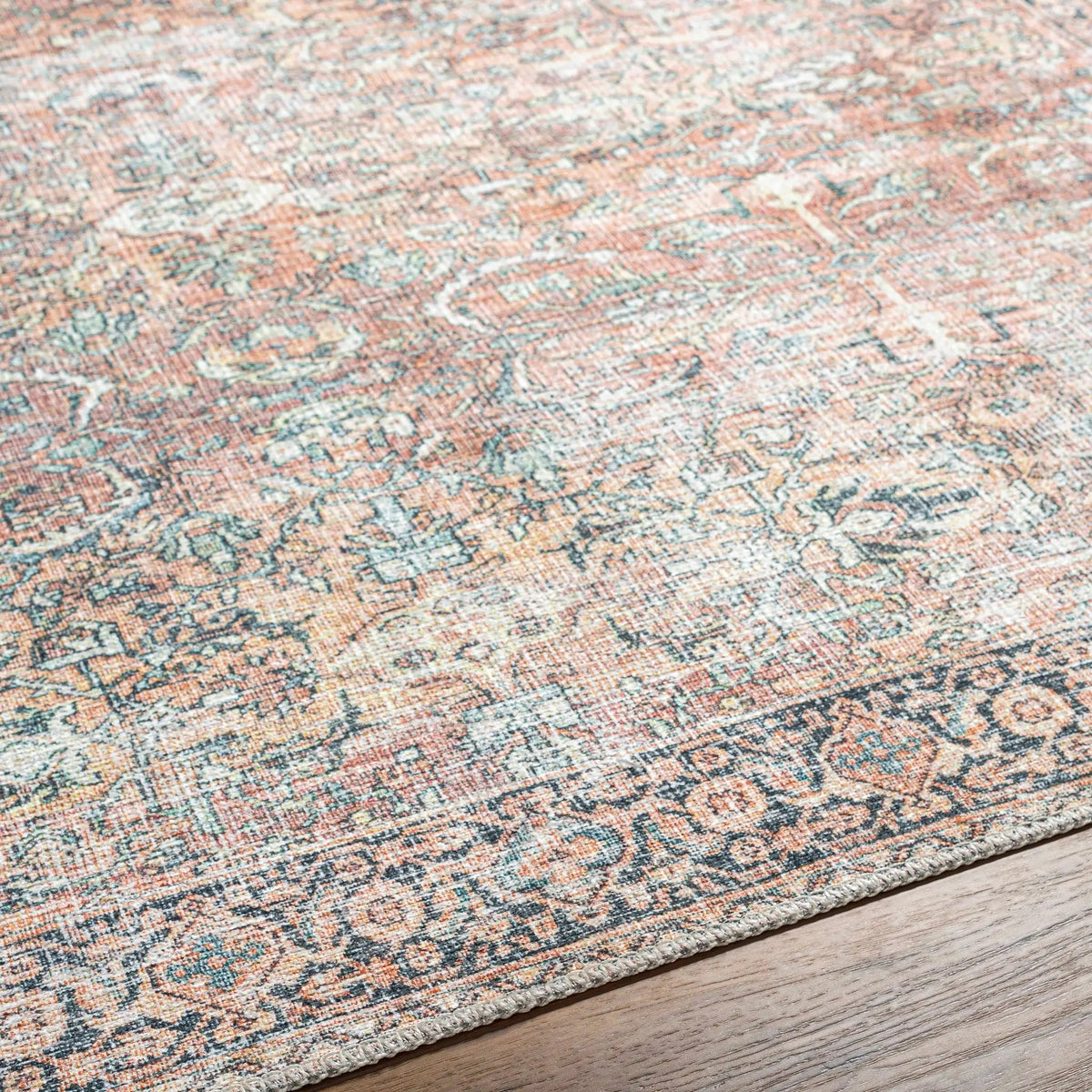 Peach Noda Vintage Washable Area Rug - Clearance, photo 12 of 12
