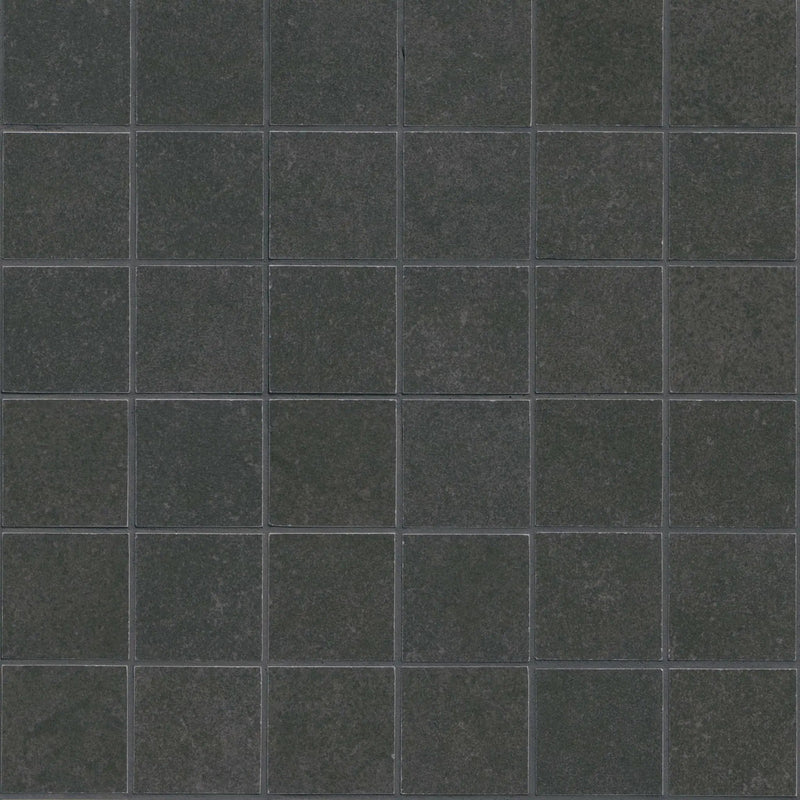 Dimensions Graphite Matte Porcelain Mosaics 2x2 close up