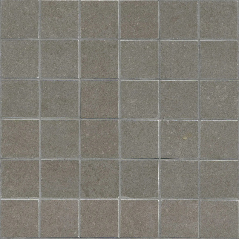 Dimensions Gris Matte Porcelain Mosaics 2x2 close up