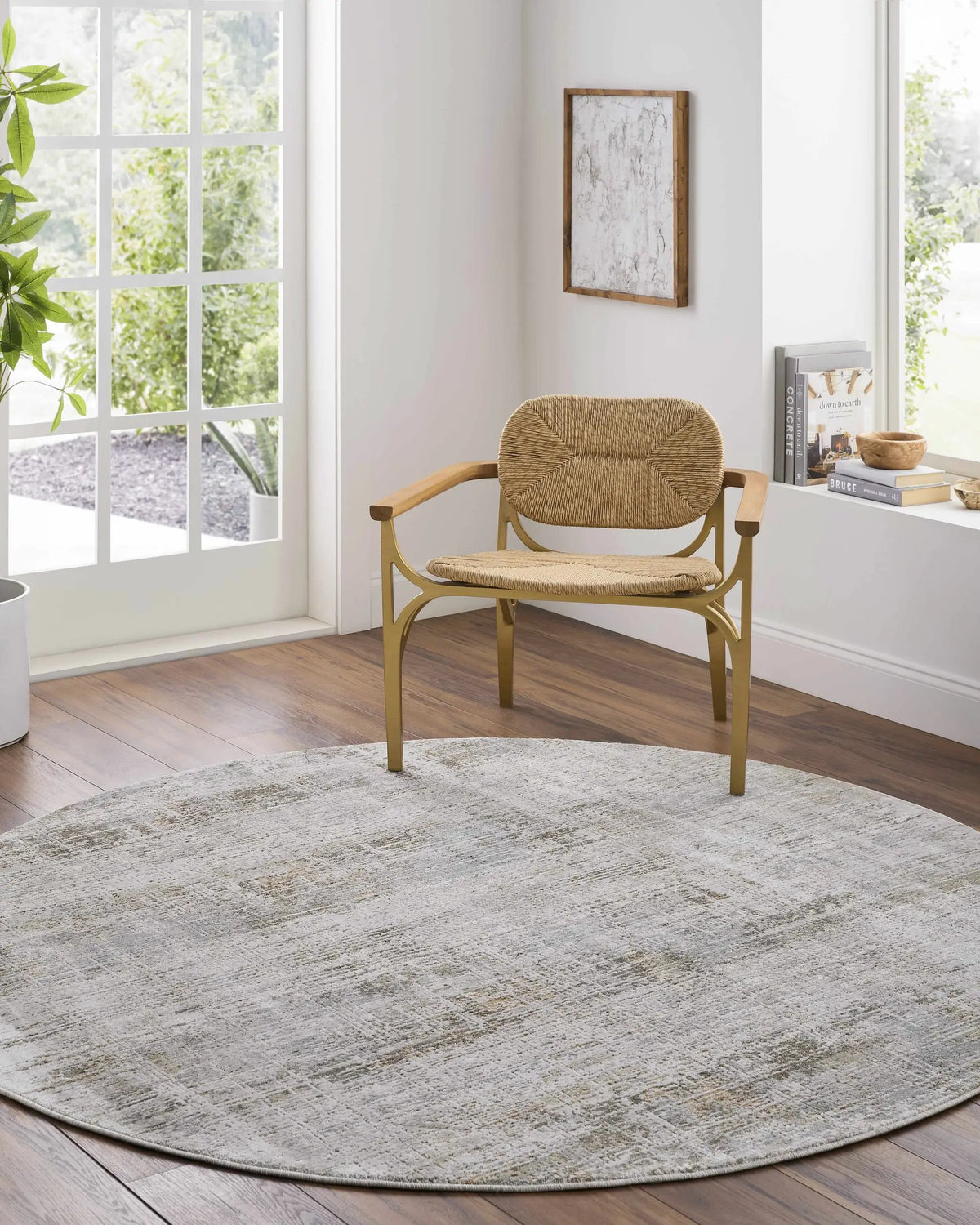 Neron Blue Gray Thick Luxe Abstract Rug, installed in a room 4