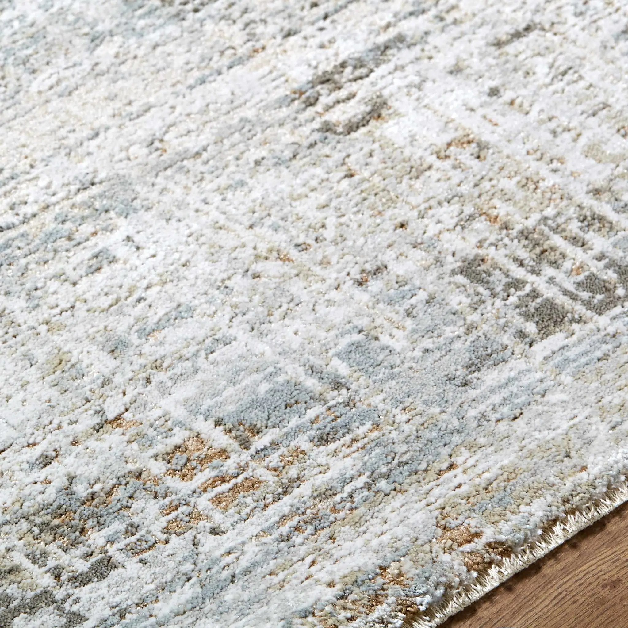 Neron Blue Gray Thick Luxe Abstract Rug by Boutique Rugs