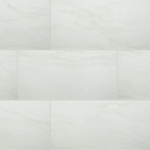 Durban White Polished Porcelain Tiles 12x24