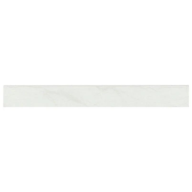 Durban White Matte Bullnose Porcelain Moldings 3x24 close up