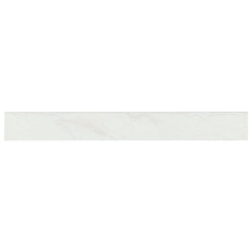 Durban White Polished Bullnose Porcelain Moldings 3x24 close up