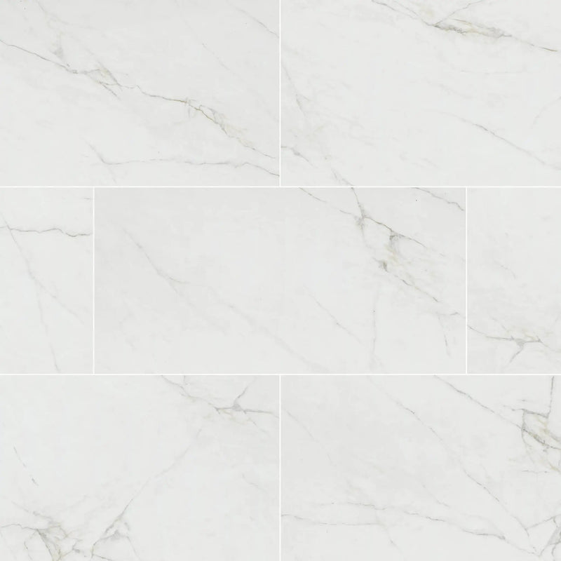 Dymo Calacatta White 12x24 Glossy Ceramic Tiles 4 by MSI Surfaces