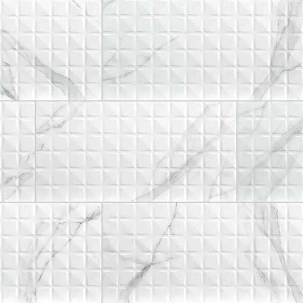 Dymo Stripe White 12x24 Glossy Ceramic Tiles