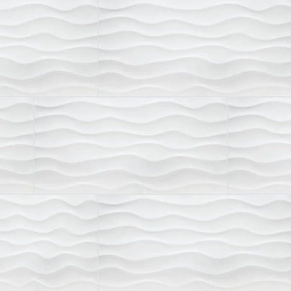 Dymo Stripe White 12x24 Glossy Ceramic Mosaics 3